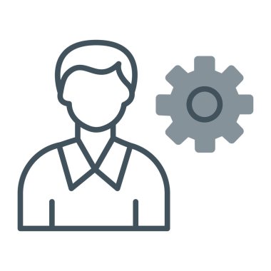 Yönetici vektör simgesi. Beyaz arkaplanda izole edilmiş düz sembol çizimi. düzenlenebilir vektör.