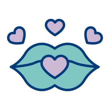 dudak vektör tasarımı ile izole kalp