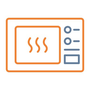 Mikrodalga fırın çizgisi ikonu, konsept vektör, mutfak sobası işareti, işaret, sembol