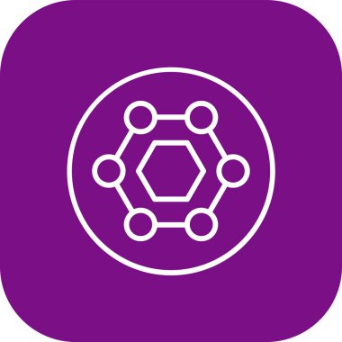 Atomun modern web simgesinin vektör çizimi