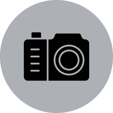 Beyaz arka plan, vektör, illüstrasyon izole kamera düz simgesi