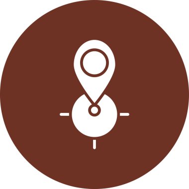 Konum Glyph Çember Vektör Simgesi Tasarımı