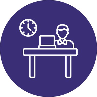 Modern ofis ikonundan yoksun vektör illüstrasyonu