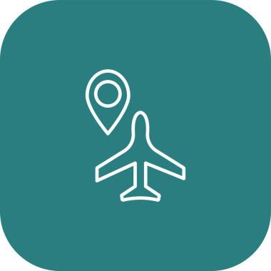 Bir harita düzlemi ile izole bir satır sanat uygulama simgesi çizimi