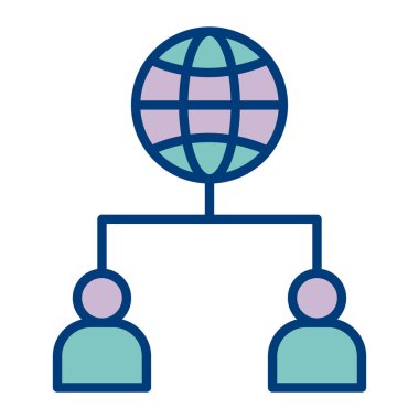 küresel ağ simgesi, vektör illüstrasyonu