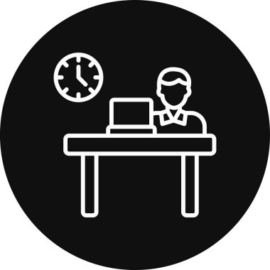 Takım elbiseli, evrak çantası ve saati olan bir adamın vektör çizimi.