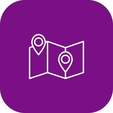 Harita imleci düz simge, vektör illüstrasyonu