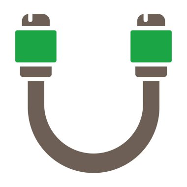 kablo vektör simgesi. biçim düz simge, yeşil renk, yuvarlak açılar, beyaz arkaplan.