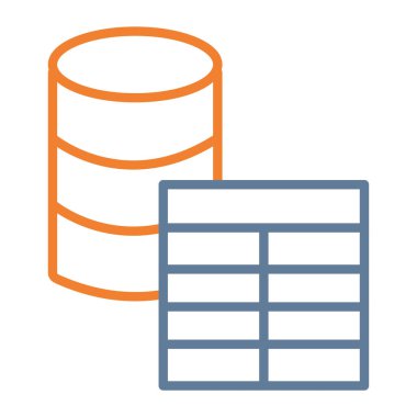 veritabanı sunucusu ince renk simgesi, sunucu ve veritabanı, sunucu işareti, vektör illüstrasyonu