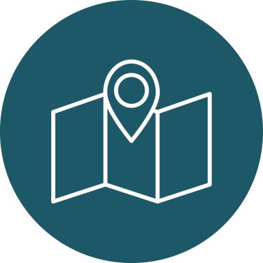 Harita simgesi. Basit örnek harita vektör simgesi web için