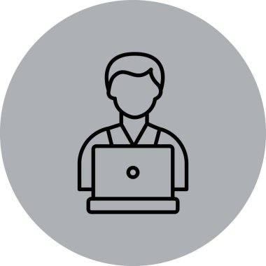 İş adamı çizgisi simgesi, vektör illüstrasyonu