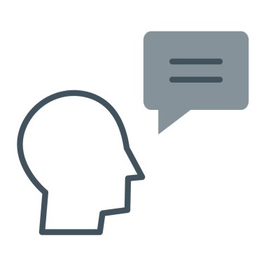 İleti içeren konuşma balonu, satır simgesi, vektör illüstrasyonu