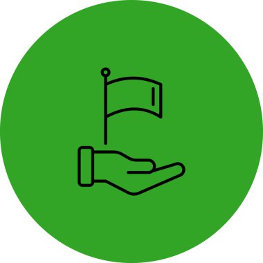 Bir dairenin yeşil ve siyah simgesinin vektör çizimi