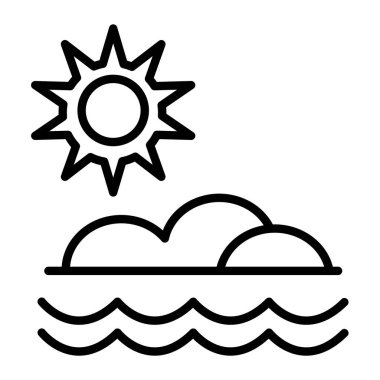 yaz ve plaj çizgisi simgeleri vektörü