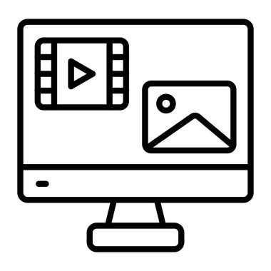 video kamera simgesi ana hatları tasarımı