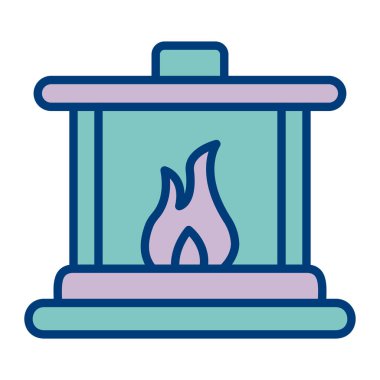 Şömine. Web simgesi basit illüstrasyon