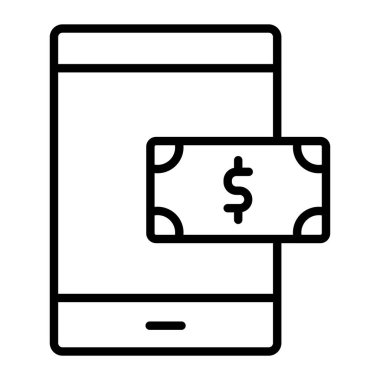 para simgesi vektörü beyaz arkaplanda izole edildi, para işareti, cep telefonu veya nakit