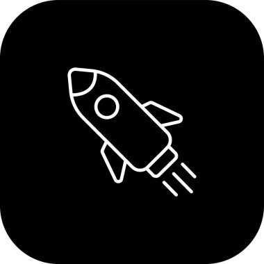 Roket simgesi soyut arkaplanda izole edildi