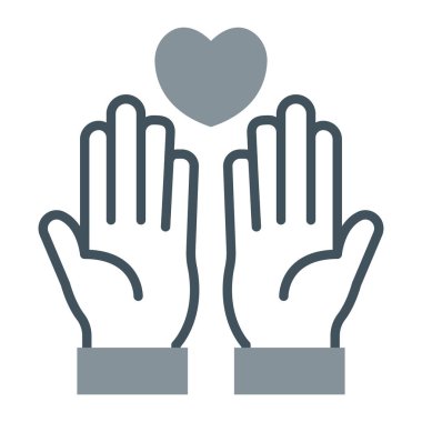 hayır yardım el simgesi ana hat biçiminde