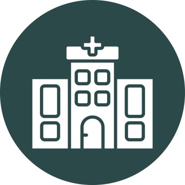 Hastane. Web simgesi vektör illüstrasyonu