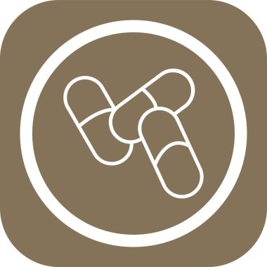 hap kapsülü simgesi, vektör illüstrasyonu