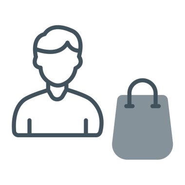 Alışveriş çizgisi simgesi, alışveriş konsepti ve alışveriş arabası işaretli, vektör arkaplanı, doğrusal biçim simgesi, mobil konsept için taslak biçimi konsepti.