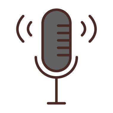 mikrofon simgesi, vektör illüstrasyonu