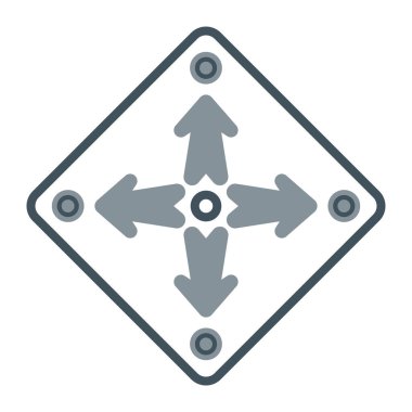 Ok yönleri yuvarlanmış simge