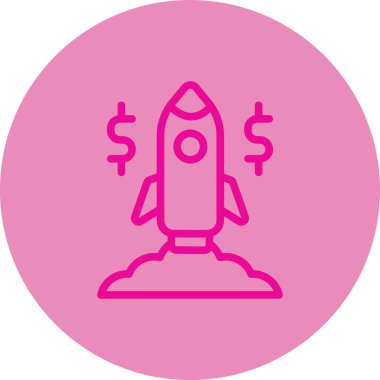 roket ikonu vektör illüstrasyonu