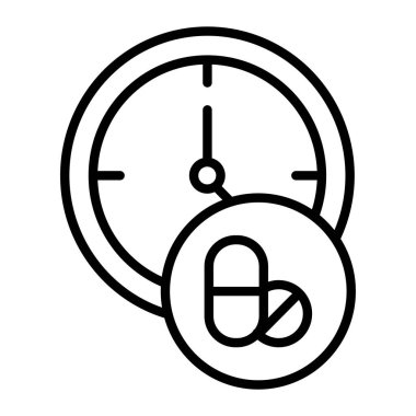 Saat Vektör Satırı Simge Tasarımı