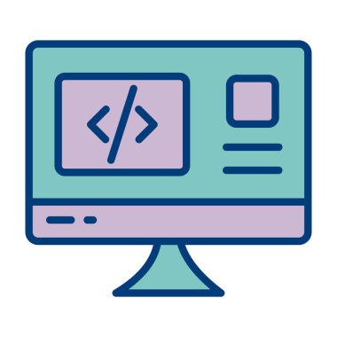 Programlama. Web simgesi basit illüstrasyon