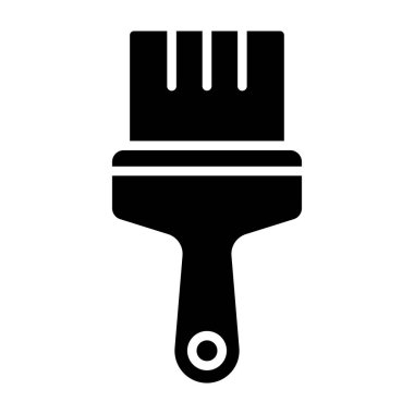 boya fırçası vektör simgesi. Düz siyah çizim. izole edilmiş arka planda. beyaz arkaplanda izole edilmiş