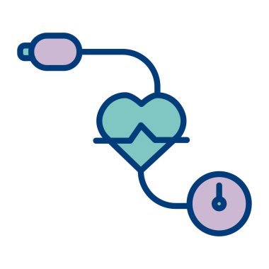 Stetoskop vektör illüstrasyonuyla kalp atış hızı