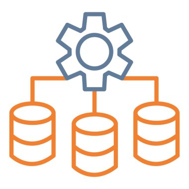 sunucu veritabanı simgesi, basit satır illüstrasyonu