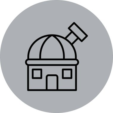 Teleskoplu bir evin vektör simgesi