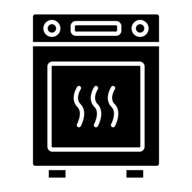 Sıcak fırın vektör kabartması düz simge tasarımı çizimi