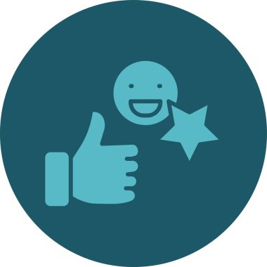 Mutlu başparmaklar simgesi, basit vektör illüstrasyonu