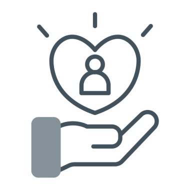 Kalp ikonlu el, tasarım taslağı