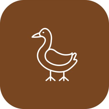 Ördek ikonu. Ördek ve tavuğun vektör çizimi
