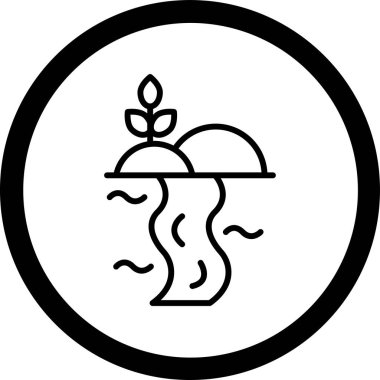 Bir bitki simgesinin vektör illüstrasyonu