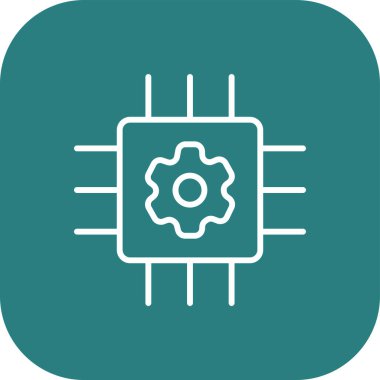 Benzersiz Cpu çizgi vektör simgesi