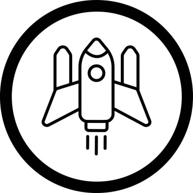 Roket. Web simgesi basit tasarım