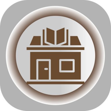 kitaplık simgesi, vektör illüstrasyonu