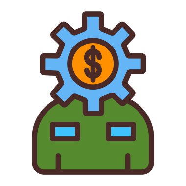 Para yönetimi ikon vektörü. Taslak para yönetimi tabelası. izole edilmiş sınır sembolü çizimi