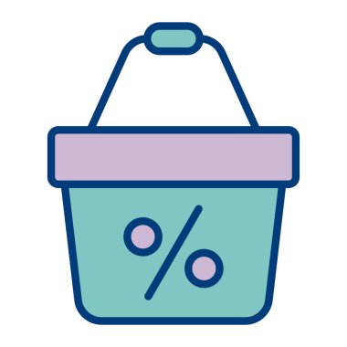 Sepet vektör tasarımlı alışveriş çantası.