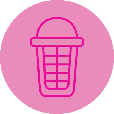 Çöp kutusu simgesi, vektör illüstrasyonu