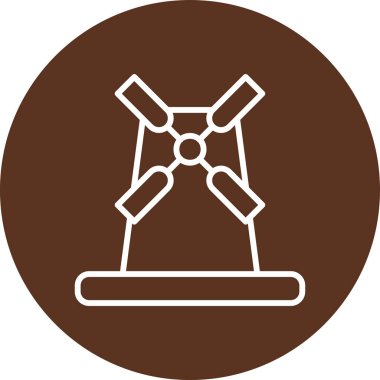 Bir ağacın ahşap simgesinin vektör çizimi