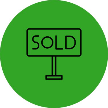 Beyaz arkaplanda satılan işaret izole edildi