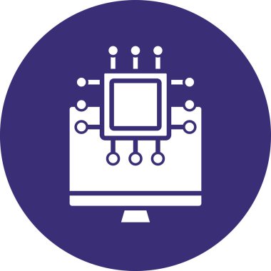 devre işlemci simgesi vektör çizimi