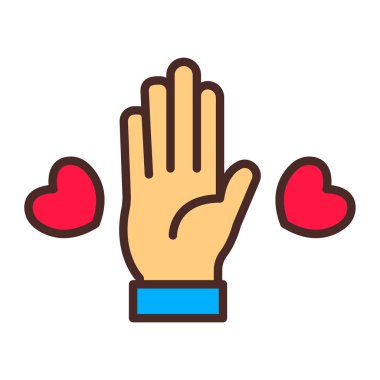 kalp vektörü renk çizgisi simgesi